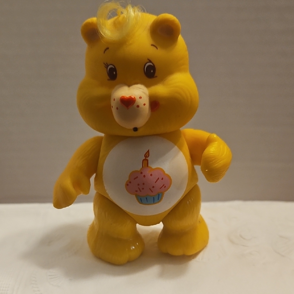 Yellow Birthday Bear Kids Toy - Cute Cupcake Design